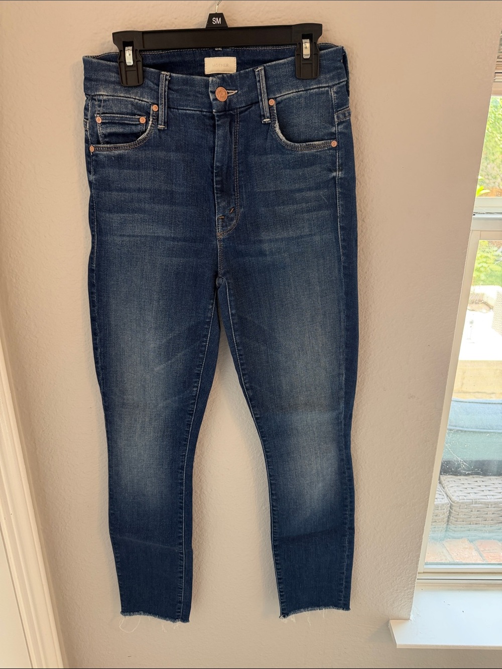 MOTHER Dark Blue High-Rise Skinny Jeans